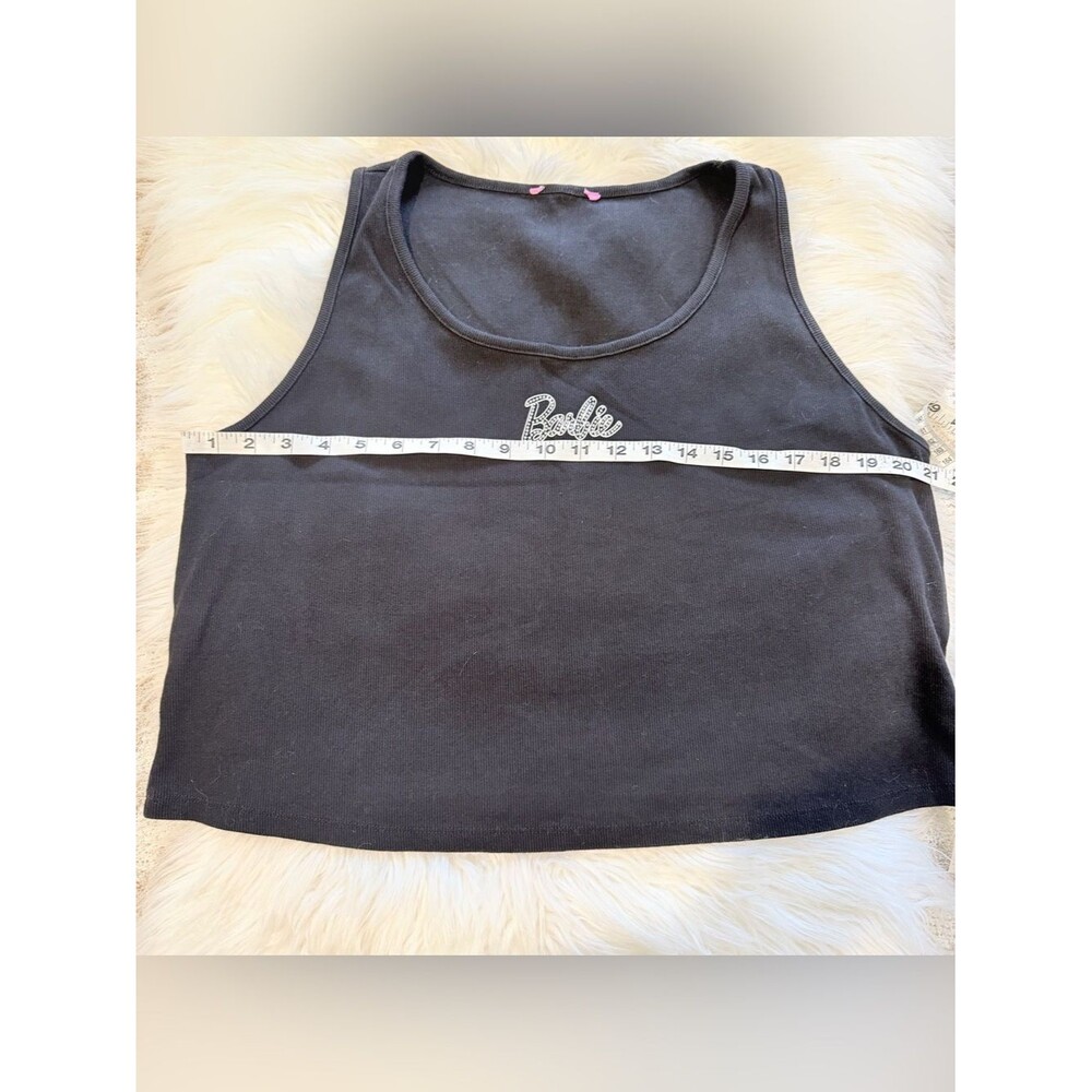Barbie Black Cropped Tank Top with Logo